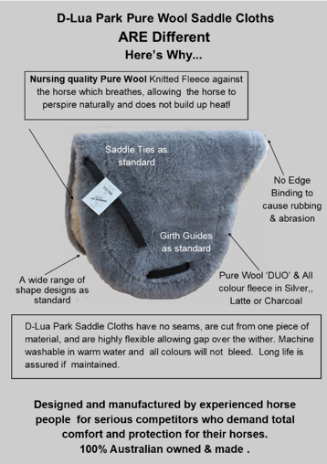 D-Lua Park Hand Made Wool Saddle Cloths Design Layout schematic